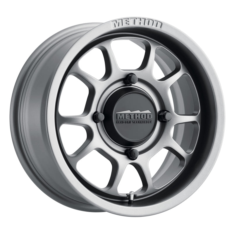 Method MR409 Bead Grip 15x7 / 5+2/38mm Offset / 4x156 / 132mm CB Steel Grey Wheel - DTX Performance