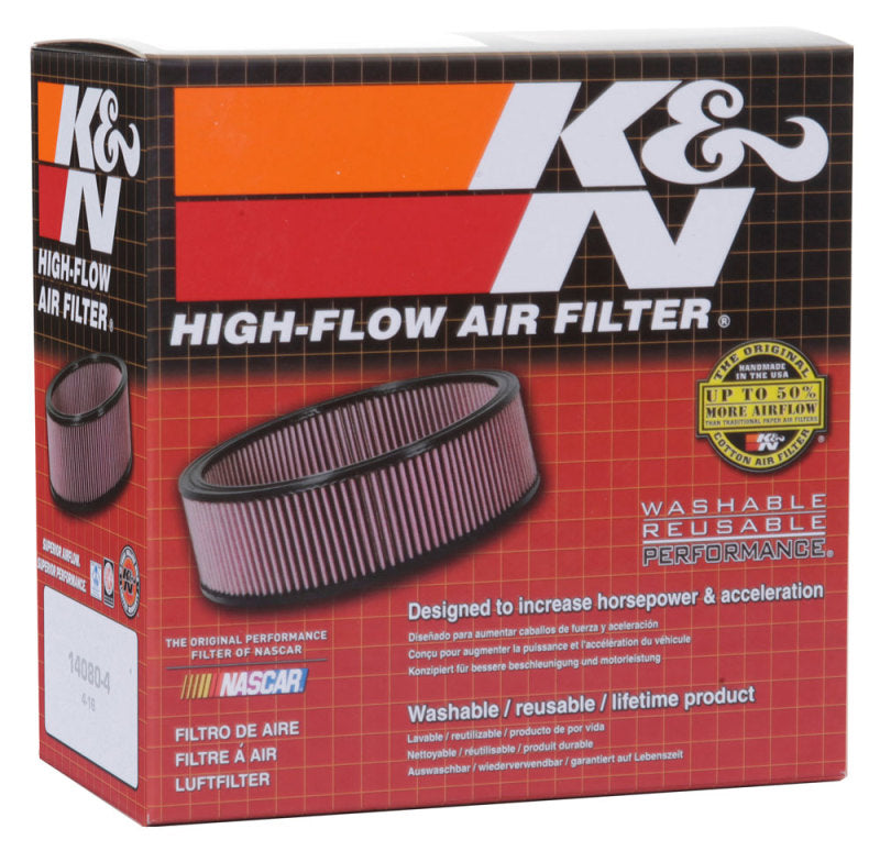 K&N Round Air Filter Assembly 3-1/16in Flange / 5-3/8in OD / 3in Height / 1in VS - DTX Performance