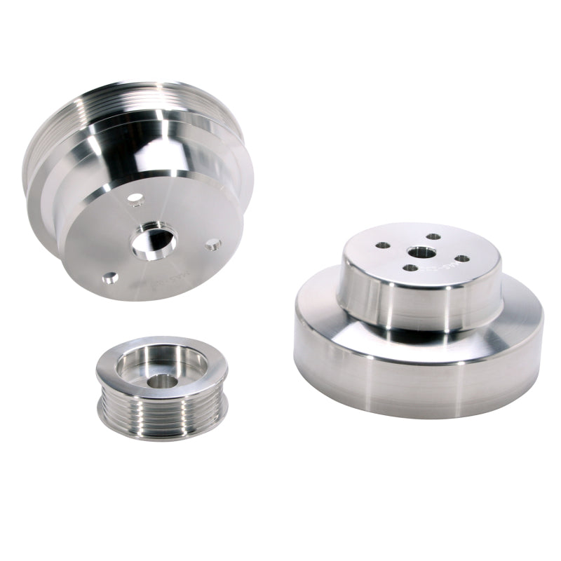 BBK 88-95 GM Truck 4.3 5.0 5.7 Underdrive Pulley Kit - Lightweight CNC Billet Aluminum (3pc) - DTX Performance