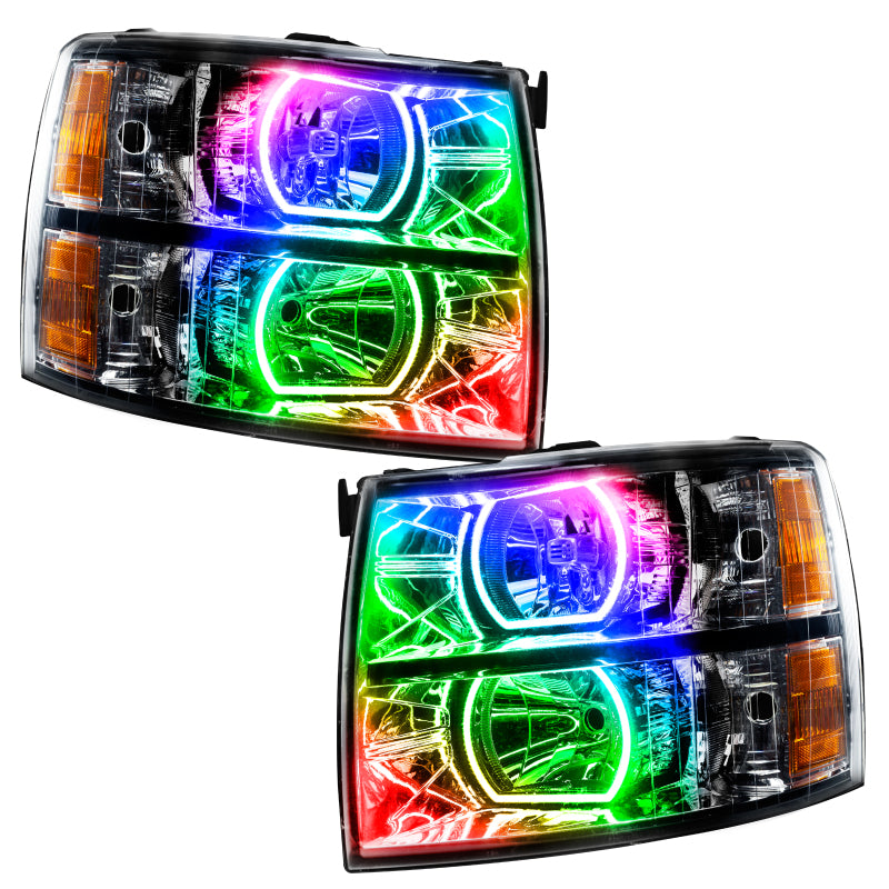 Oracle 07-13 Chevy Silverado SMD HL - Black - Square Style - ColorSHIFT w/ 2.0 Controller - DTX Performance