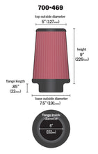 Load image into Gallery viewer, Airaid Universal Air Filter - Cone 6 x 7 1/4 x 5 x 9 - DTX Performance