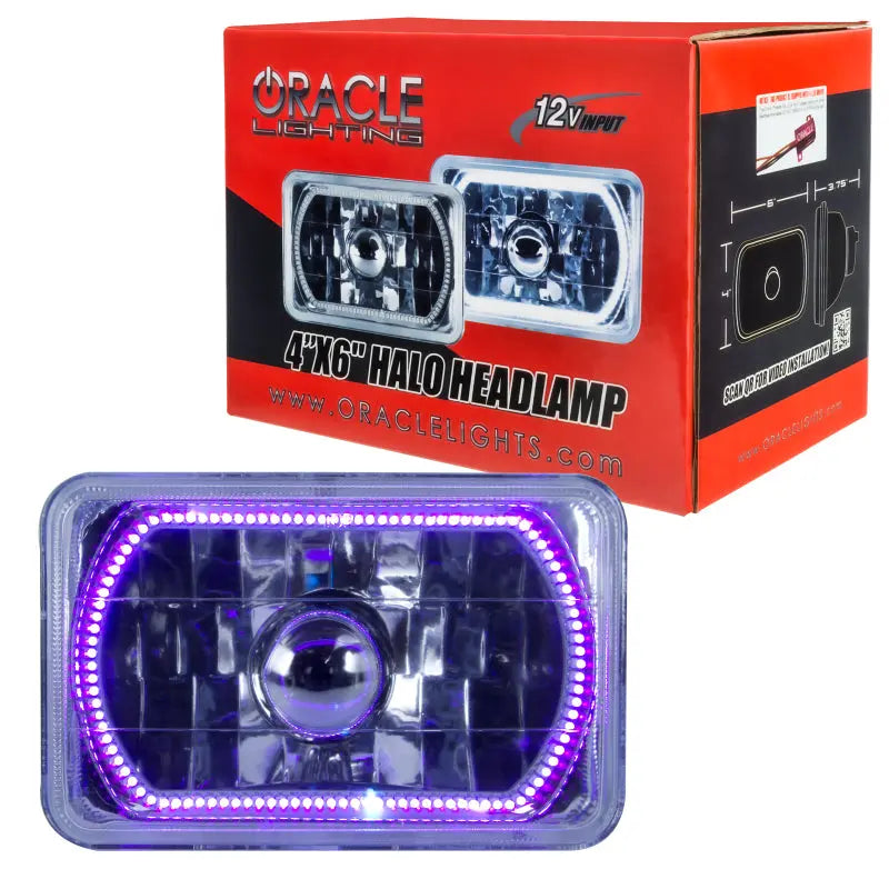 Oracle Pre-Installed Lights 4x6 IN. Sealed Beam - UV/Purple Halo - DTX Performance