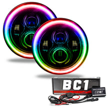 Load image into Gallery viewer, Oracle 7in High Powered LED Headlights - Black Bezel - ColorSHIFT - BC1 - DTX Performance