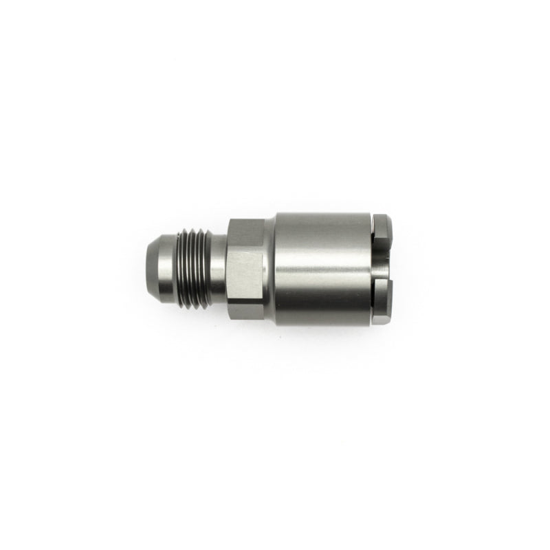 DeatschWerks 6AN Male Flare to 1/4in Female EFI Quick Connect Adapter - Anodized Matte Black - DTX Performance