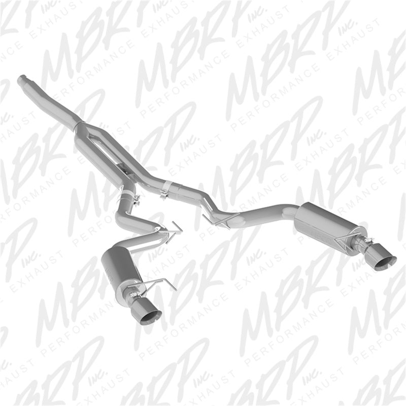 MBRP 15-18 Ford Mustang EcoBoost 2.3L Alum 3in Cat Back Dual Split Rear Exit (Street Version) - DTX Performance