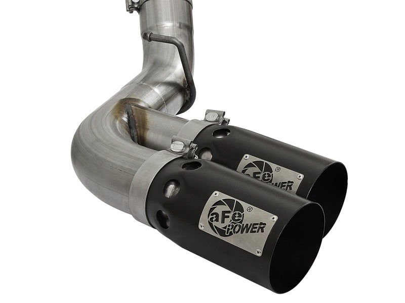 aFe Victory Series 4in 409-SS DPF-Back Exhaust w/ Dual Black Tips 2017 GM Duramax V8-6.6L(td) L5P - DTX Performance