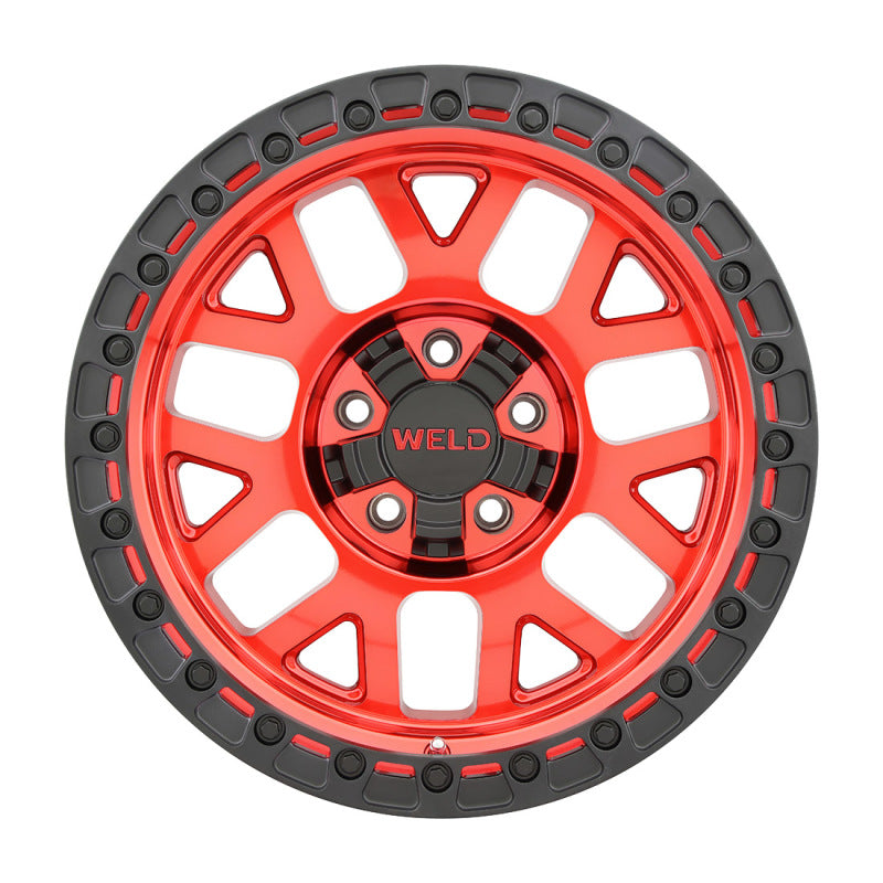 Weld Off-Road W133 17X9 Cinch 5X114.3 5X127 ET-12 BS4.50 Candy Red / Satin Black Ring 78.1 - DTX Performance