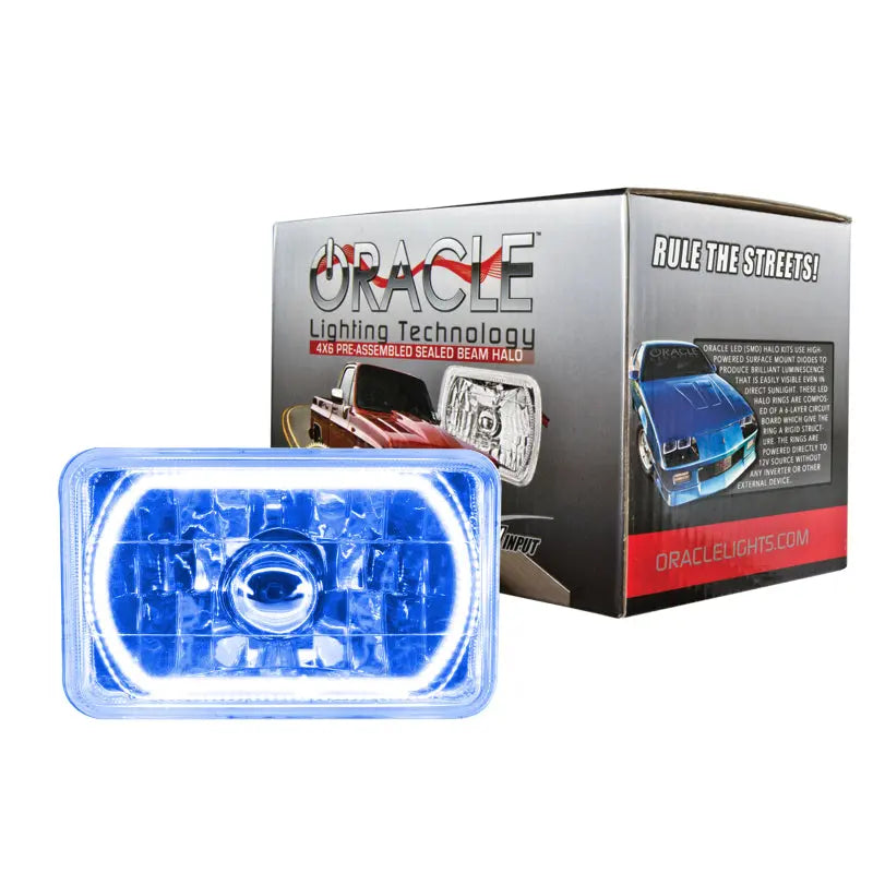 Oracle Pre-Installed Lights 4x6 IN. Sealed Beam - Blue Halo - DTX Performance