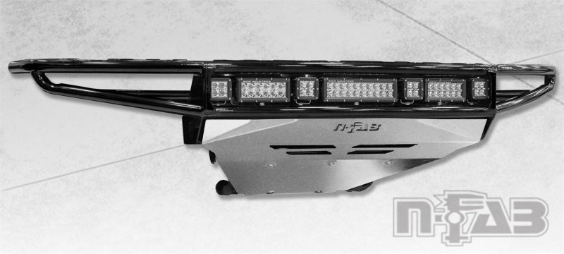 N-Fab M-RDS Front Bumper 15-17 Chevy Colorado - Gloss Black w/Silver Skid Plate - DTX Performance