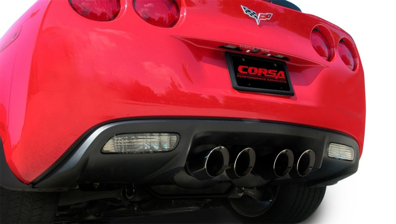 Corsa 06-13 Chevrolet Corvette C6 Z06 7.0L V8 Black Sport Axle-Back Exhaust - DTX Performance