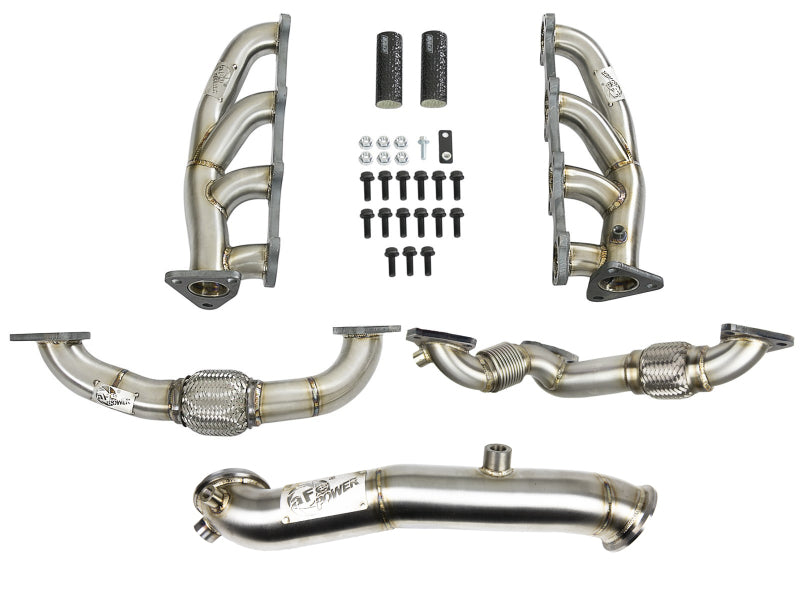 aFe Twisted Steel Headers Up-Pipes & Down-Pipe 11-15 GM Diesel Trucks V8-6.6L (td) LML - DTX Performance