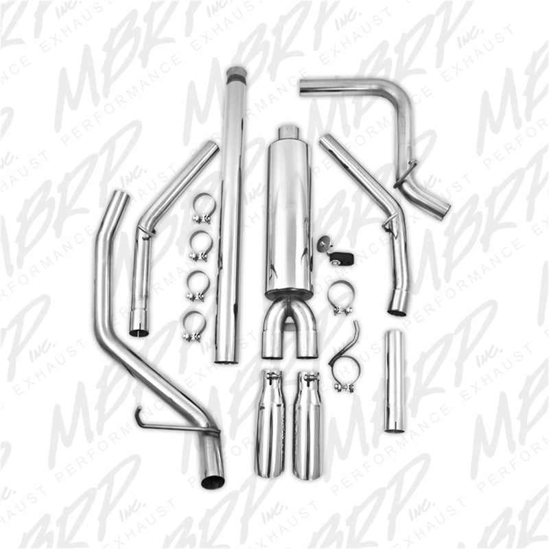 MBRP 14 Chevy/GMC 1500 Silverado/Sierra 4.3L V6/5.3L V8 Dual Split Rear T409 3in Cat Back Exhaust - DTX Performance