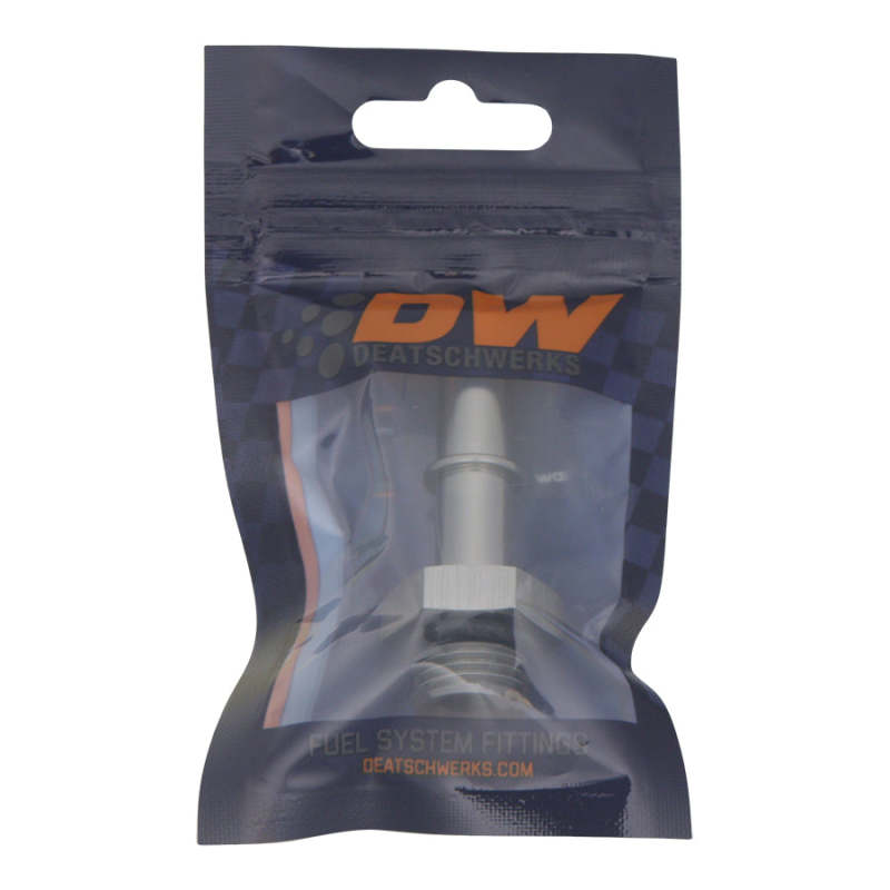 DeatschWerks 6AN ORB Male to 3/8in Male EFI Quick Connect Adapter - Anodized DW Titanium - DTX Performance