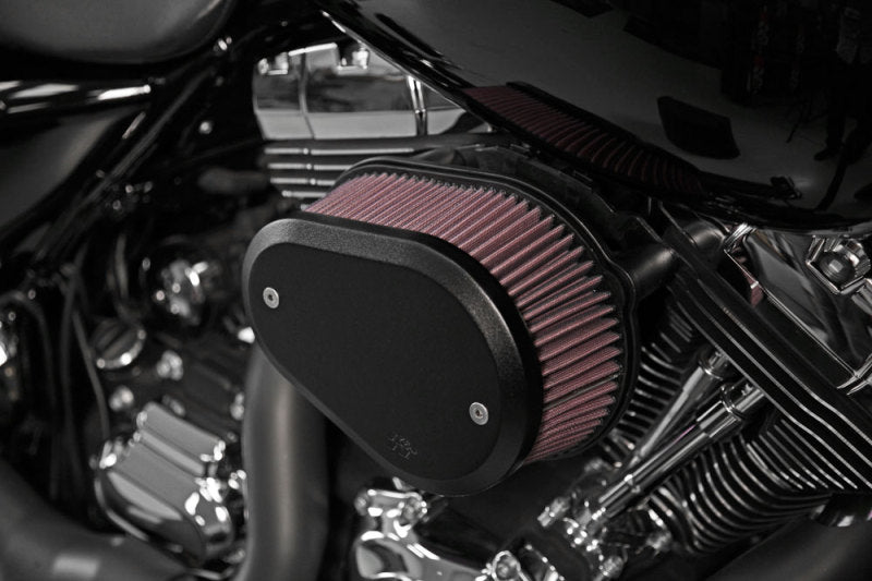 K&N Street Metal Intake System Flare - Black LG Capacity for Harley Davidson - DTX Performance