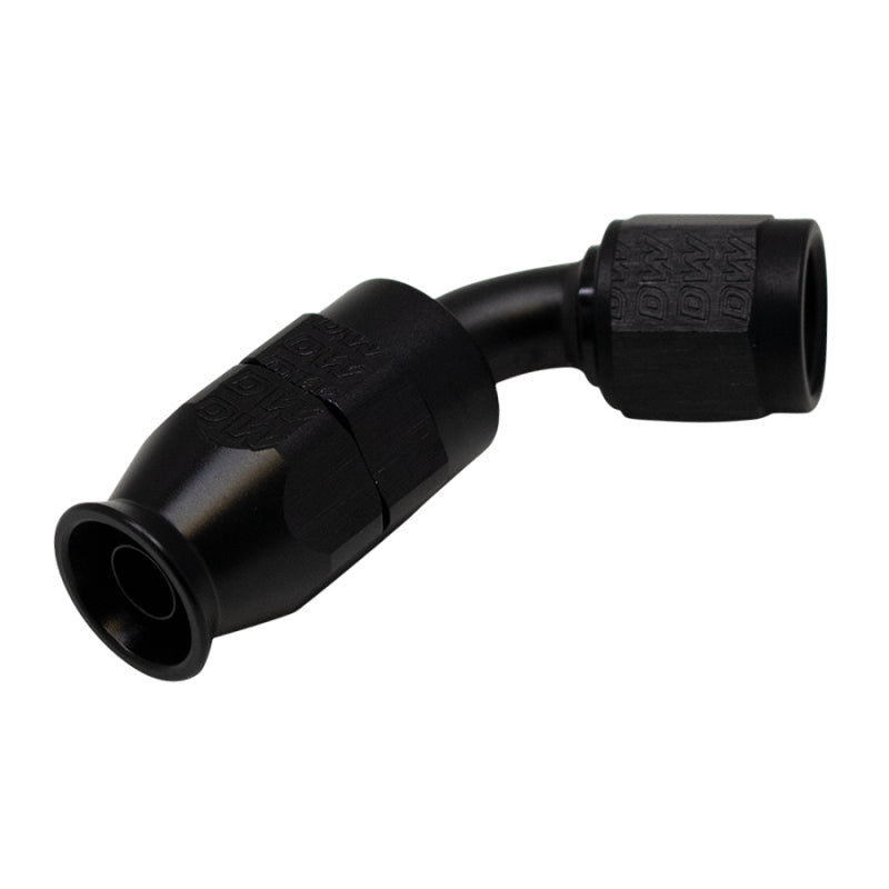 DeatschWerks 6 AN Female Flare Swivel 60-Degree Hose End PTFE - Anodized Matte Black - DTX Performance